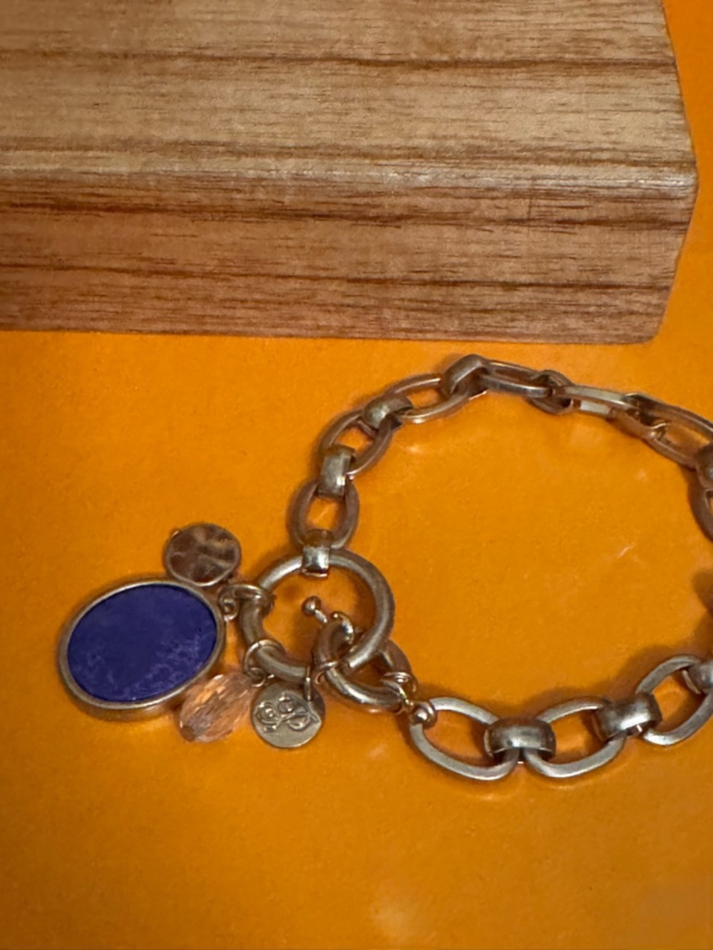 Plunder Lapis Lazuli Color Set Necklace & Bracelet Set Gold Tone New in Package - Picture 5 of 10